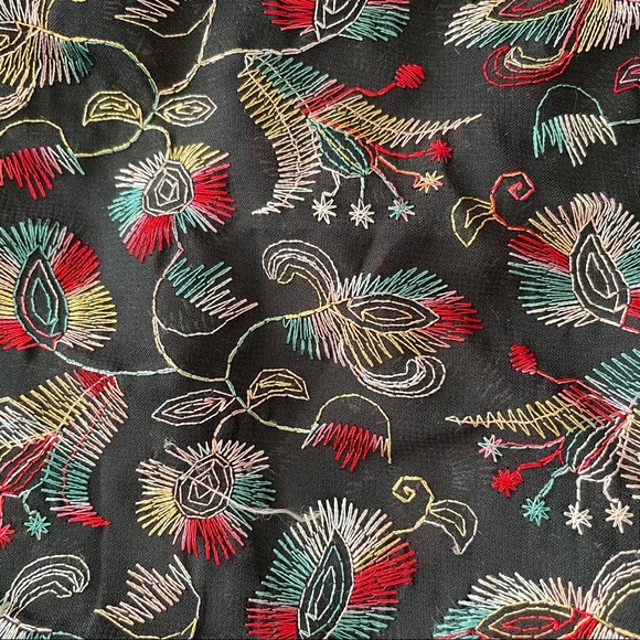 Fringed Floral-Embroidered Kimono - Picture 10 of 10